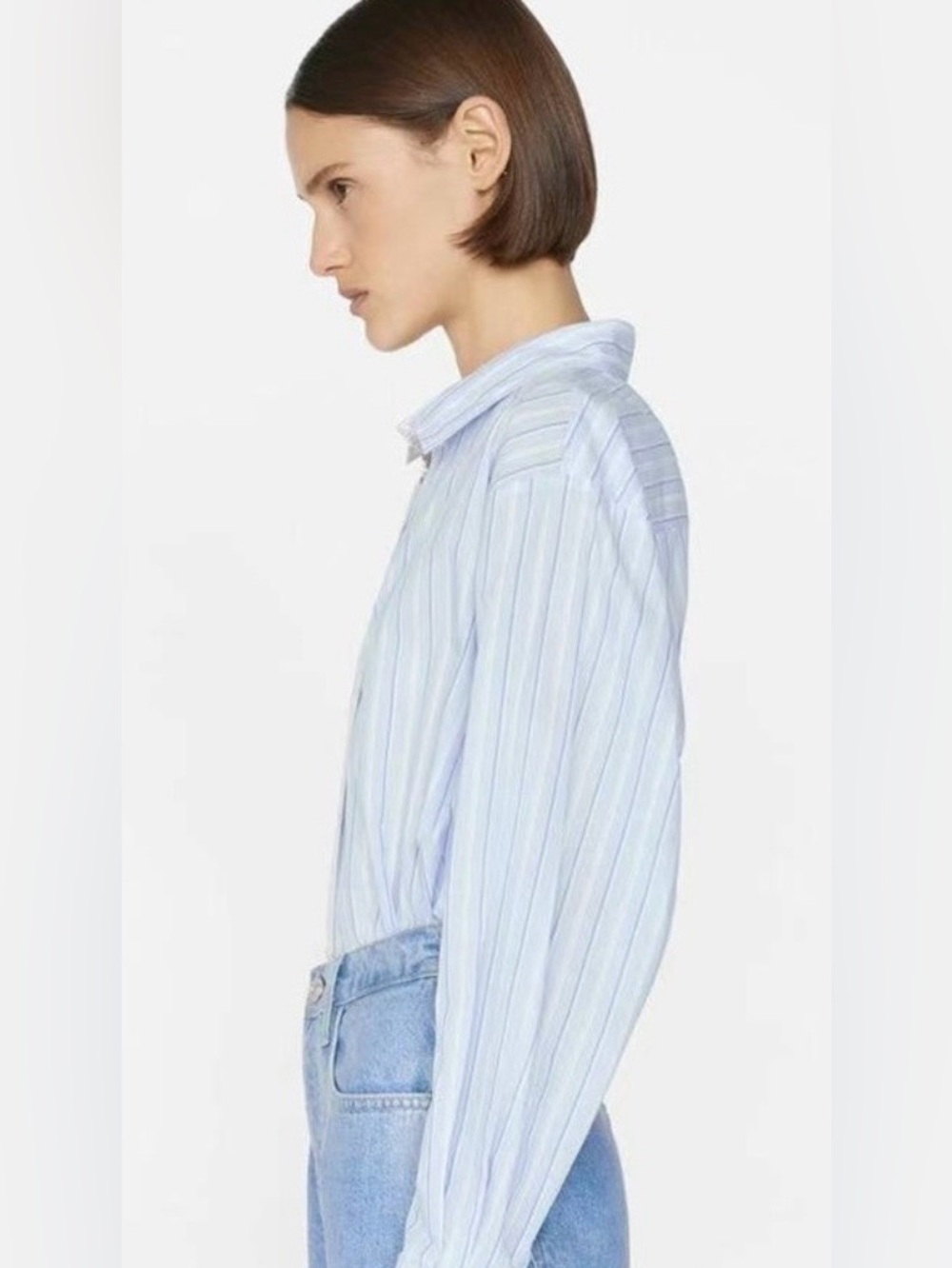 FRAME Le Mix Oversized Cotton Shirt - Picture 4 of 15